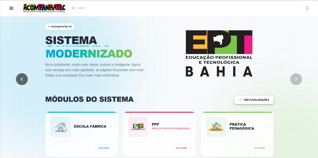 Tela do projeto AcompanhaTec